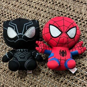 Black Panther and Spiderman Animals Plush Set